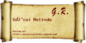 Gácsi Relinda névjegykártya